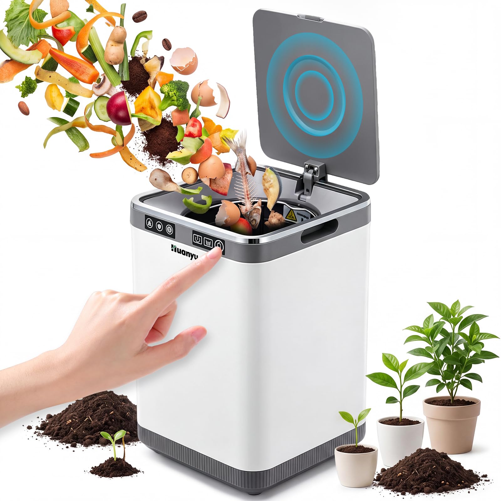 Huanyu Compostador eléctrico de Cocina de 4 litros