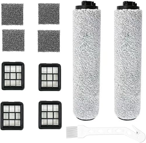 Juego de filtros de rodillo de cepillo de repuesto para filtros de vacío Bissell HF3 3649A compatibles con aspiradora Bissell HF3 Crosswave (2