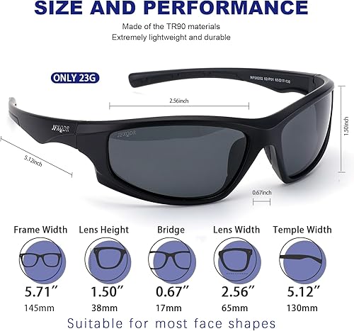 Vista 51 de Polarized Sunglasses for Men and Women, Sports Wrap Around Running Fishing Sun Glasses UV400 Protection RFS8202