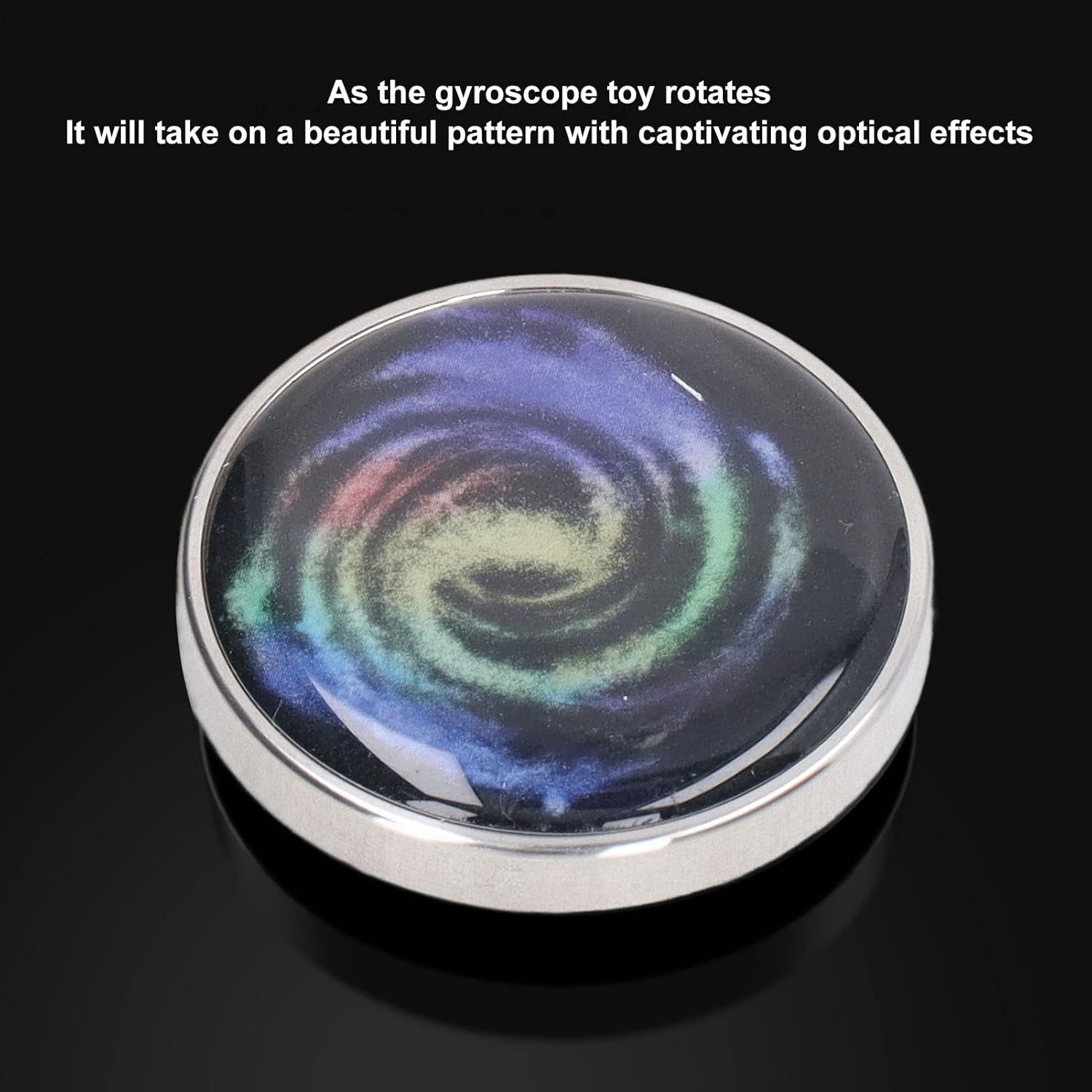 TOPINCN Desktop Rotating Gadget, Gyroscope Device, Stress Relieve Trinket, Stainless Steel Rotating Decompression Spinners with Colorful Pattern for Space Lovers Creators (#2)