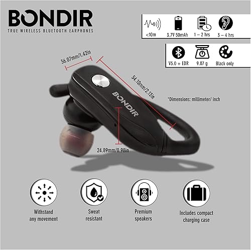 Miniatura 3 de Auriculares Bluetooth inalámbricos verdaderos (negro)