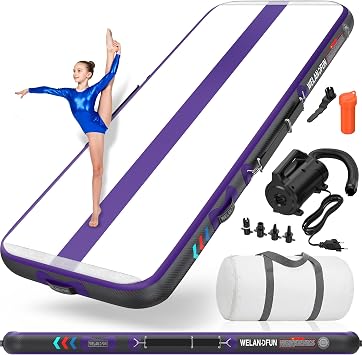Air Mat Track Gym Mat Inflatable 15 / 20 cm with Air Pump 3/4 / 5 / 6 m Gymnastics Mat Tumbling Mats Training Mat for Yoga/Home/Tumbling/Gym