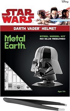 Metal Earth Fascinations Star Wars Darth Vader Helmet 3D Metal Model Kit Bundle with Tweezers