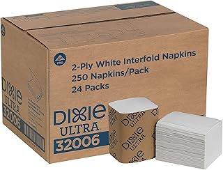 Dixie Ultra® Interfold 2-Ply Napkin Dispenser Refills by Georgia-Pacific, White, 250 Napkins Per Pack, 24 Packs Per Case, 32006