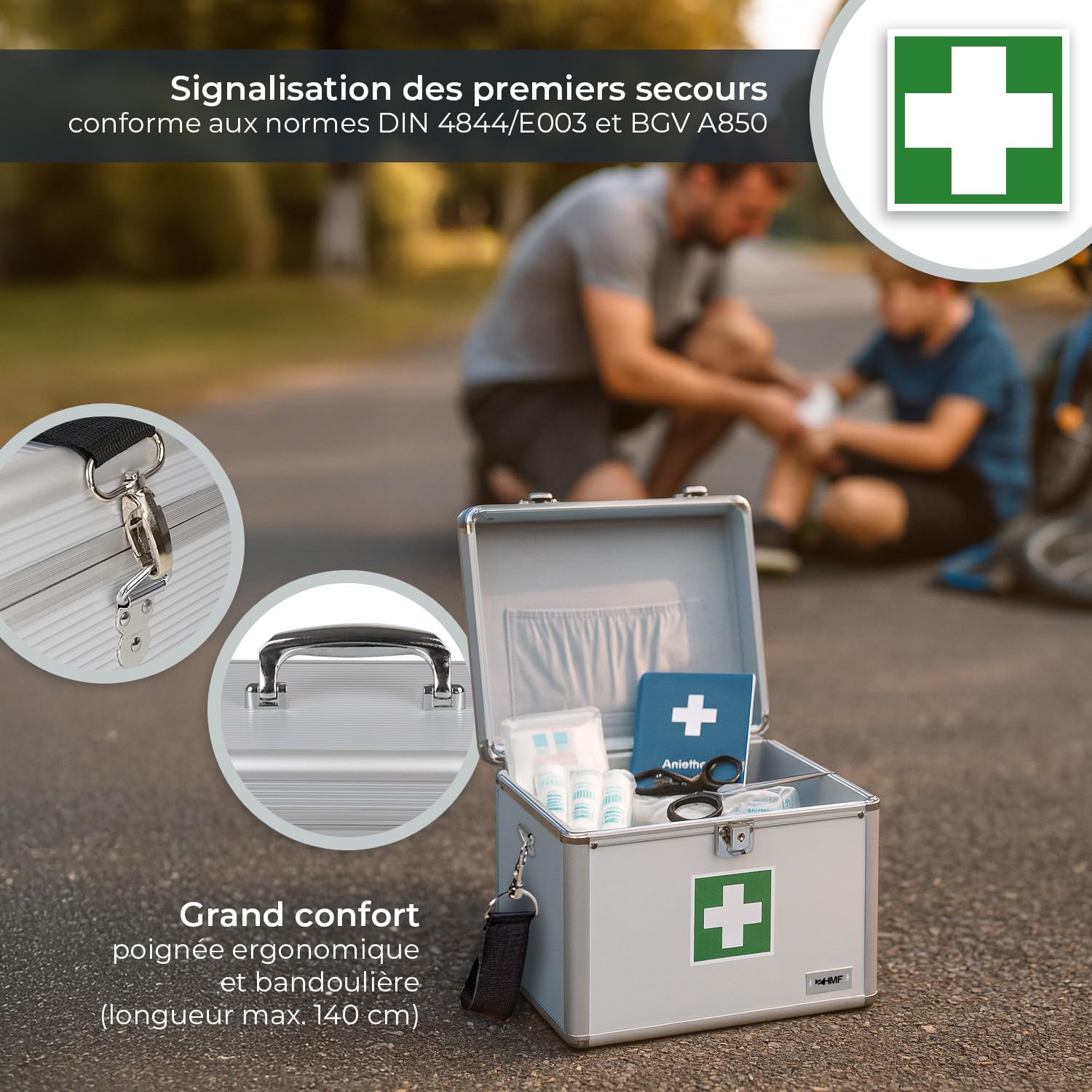 HMF 14702-09 Boîte Premiers Soins Vide, Pharmacie Multi-usage, 30 x 25 x 25 cm