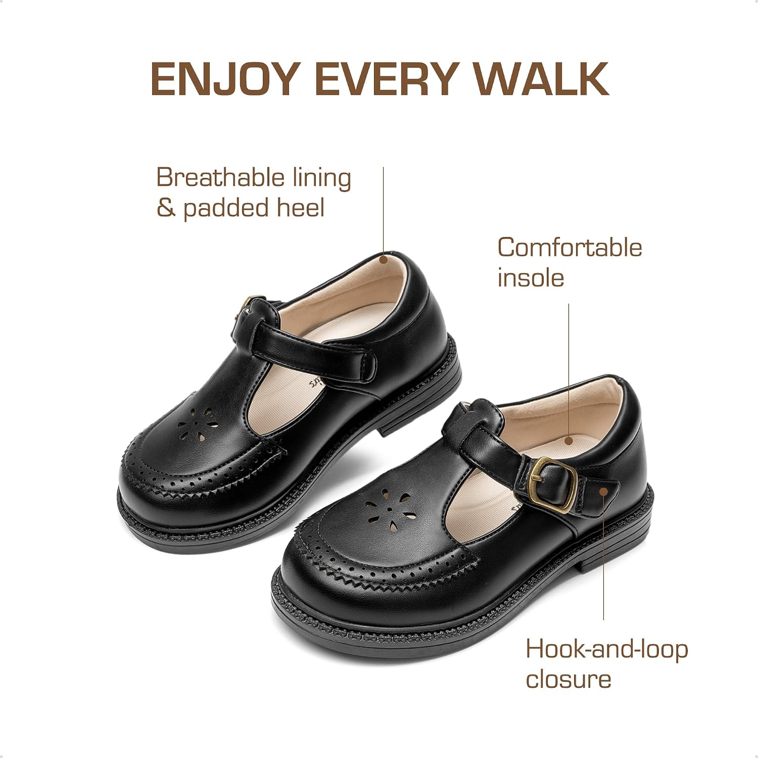 DREAM PAIRS Toddler Little Girl's Mary Jane Dress Shoes - Ballet Flats for Girl School Uniform Shoes