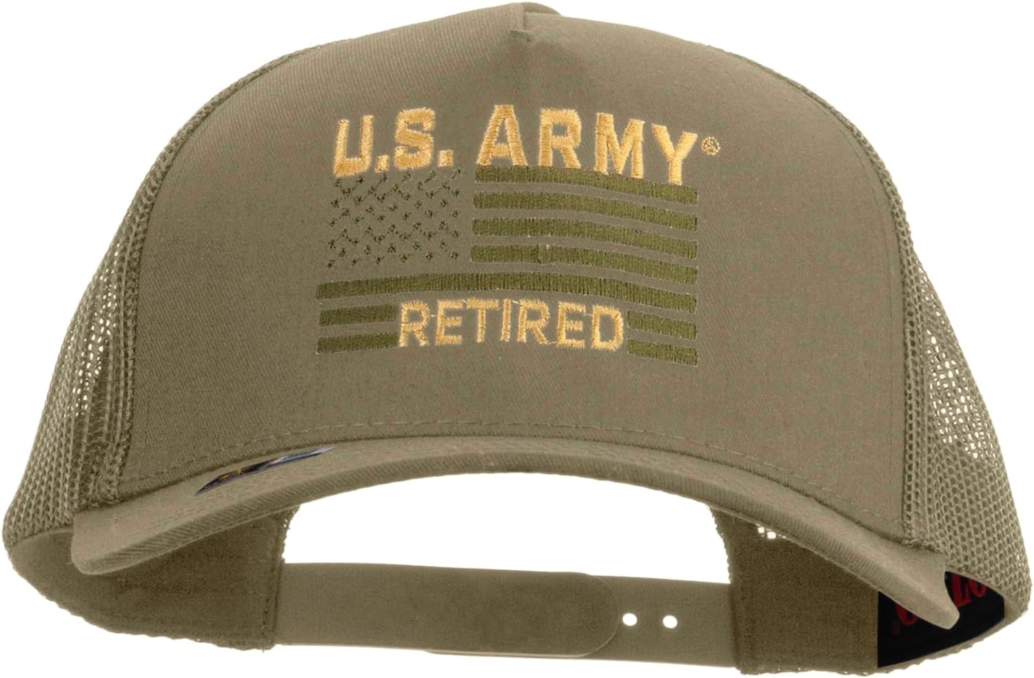 e4Hats.com U.S. Army Retired Flag Embroidered Twill 5 Panel Mesh Back Cap