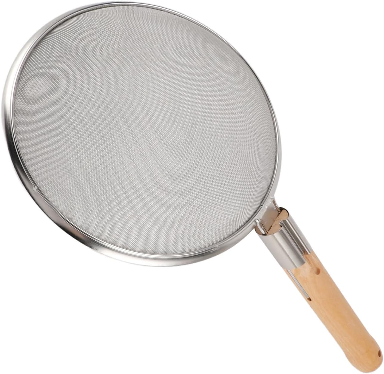 Fdit Stainless Steel Spider Strainer Skimmer Spoon, 3 Pieces Fine Mesh Skimmer Spoon Set with Long Wooden Handle for Cooking, Frying, Draining Food (30cm/11.8in Diameter)