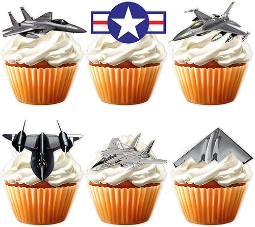 Miniatura 2 de 18 piezas de decoración temática de aviones de aviación con purpurina blanca, decoración temática de aviones militares, suministros de decoración