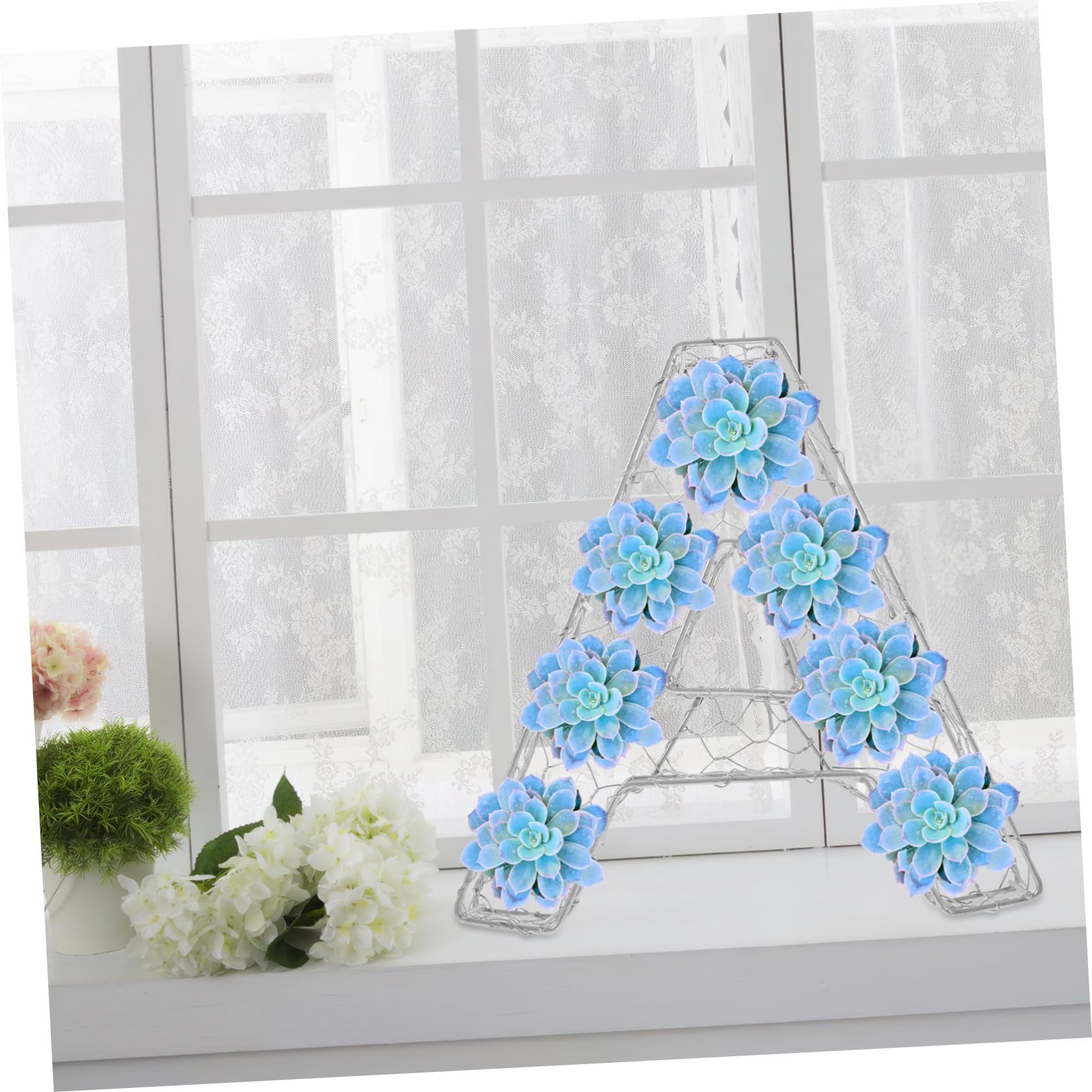 BESPORTBLE Unique Letter Flower Pot Metal Flower Wreath Frame DIY Iron Wreath Support Flower Arranging Rack Decorative Hanging Holder