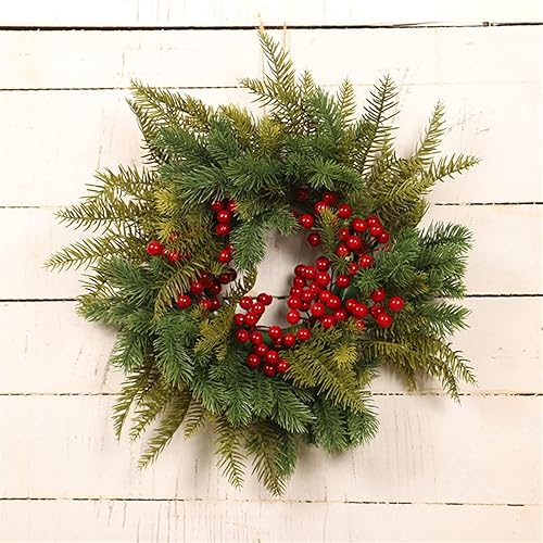 Miniatura 5 de CAREG - Guirnalda de puerta de 15.7 in para colgar en la pared, adorno de Navidad, accesorios de vacaciones, corona de pino artificial para Año