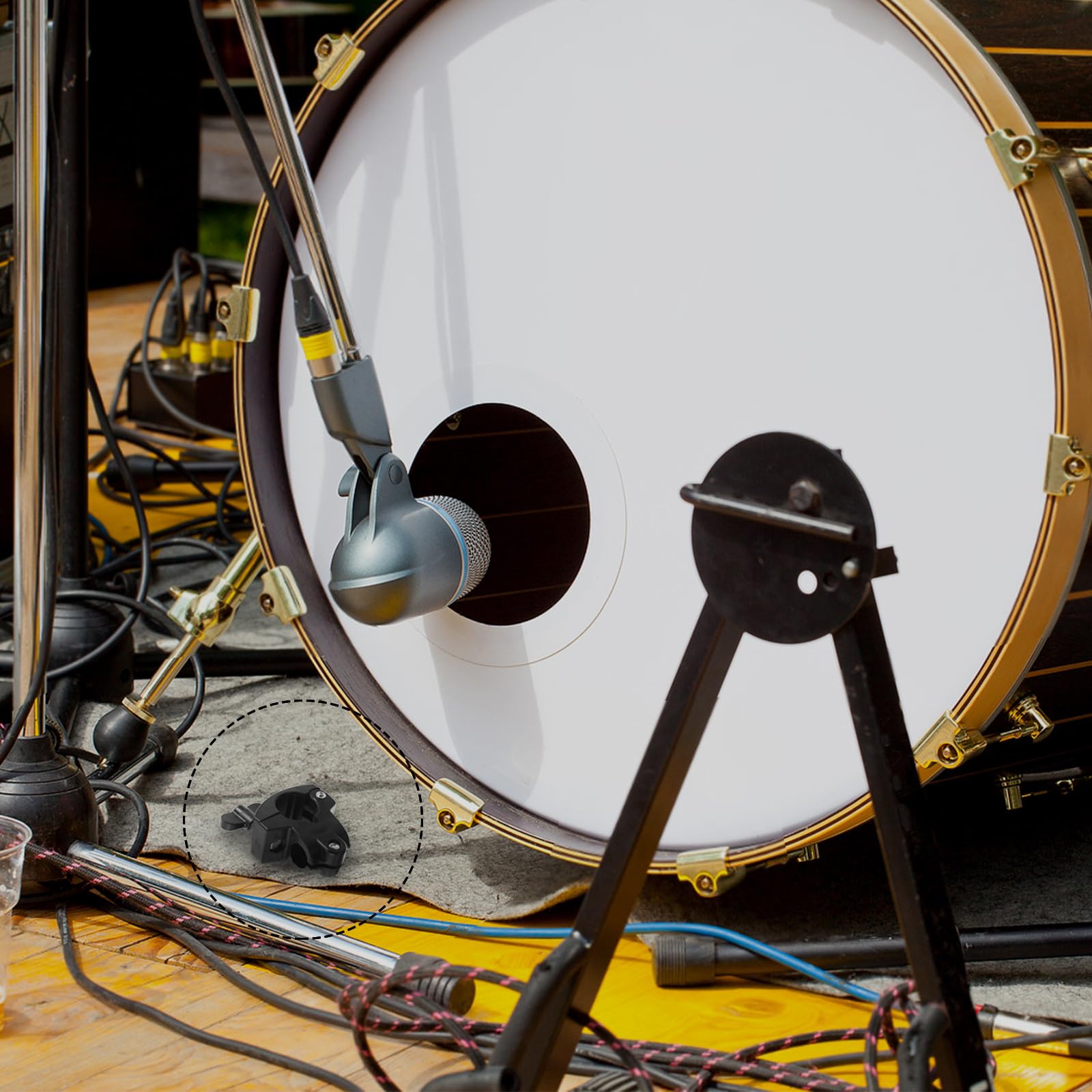 Kuhglockenhalterung Trommelgestellhalterung mit Schnellverschlussdesign aus Kunststoff und Metall Einfache Montage für Drum Rack Rohre für Übung und Auftritte