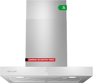 Corberó - Campana Decorativa Horizontal | NANGA675XW | Blanco | 60 cm, Caudal 750 m3/h, 230W, 3 Velocidades, Filtro Aluminio 3 Capas, Filtro Carbón, Eficiencia Energética A