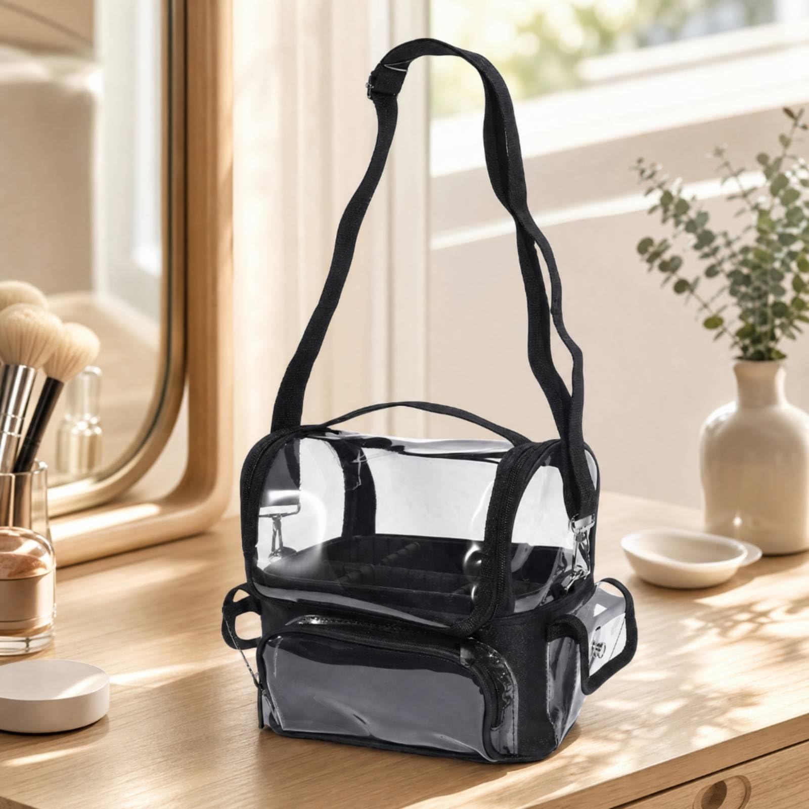 Neceser PVC Reutilizable Organizador Cosméticos Resisn Al Organizador Artículos Tocador para Viajes, Hogar