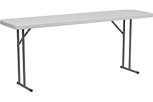 Flash Furniture Elon 6-Foot Slim Granite White Plastic Folding Training Table