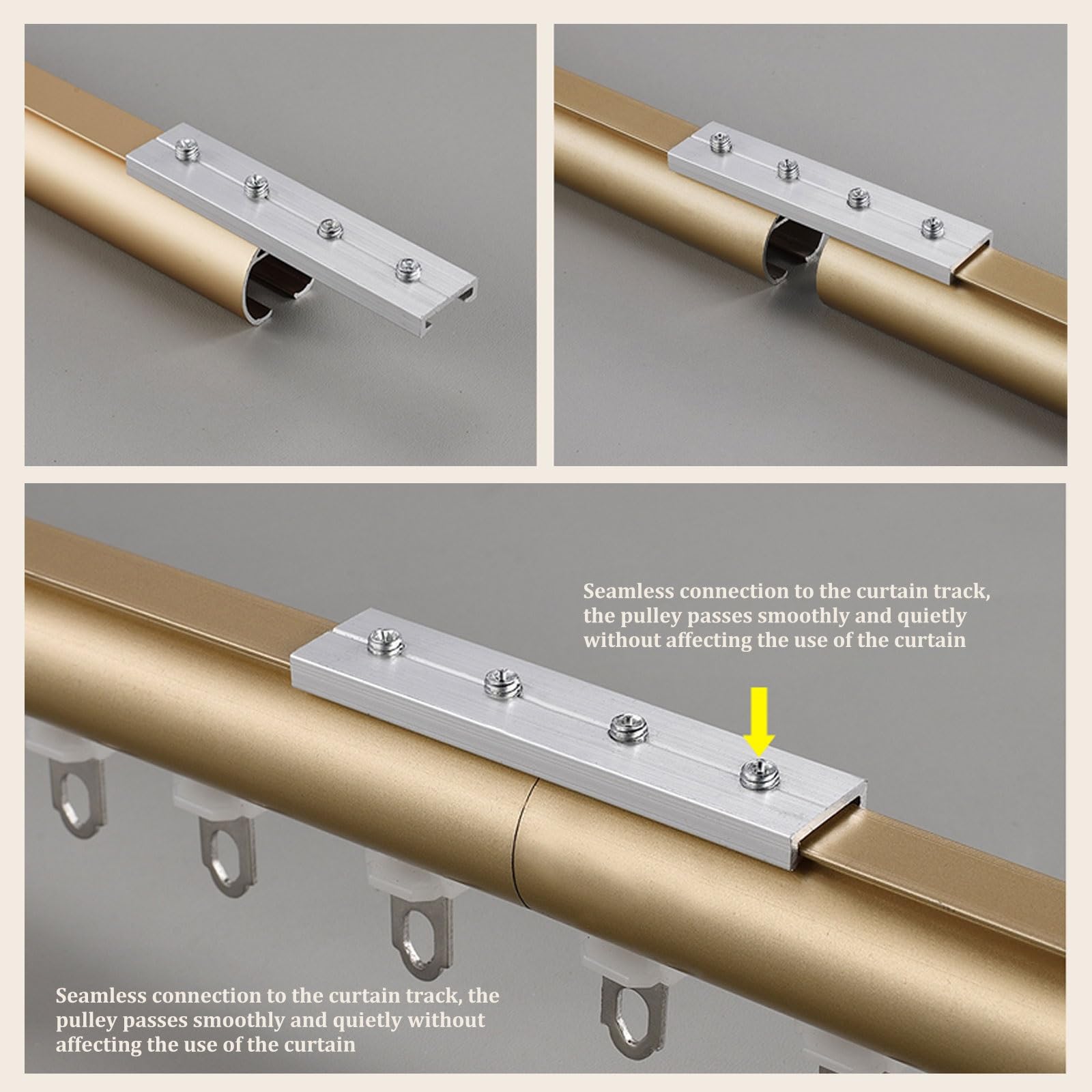 Wytrzymały aluminiowy system karnisza do zasłon sufitowych, 70–630 cm, odporna na rdzę, do dzielenia pokoju i dekoracji okien, grubość ściany 1,50 mm, biała, 170 cm (2 x 85 cm)