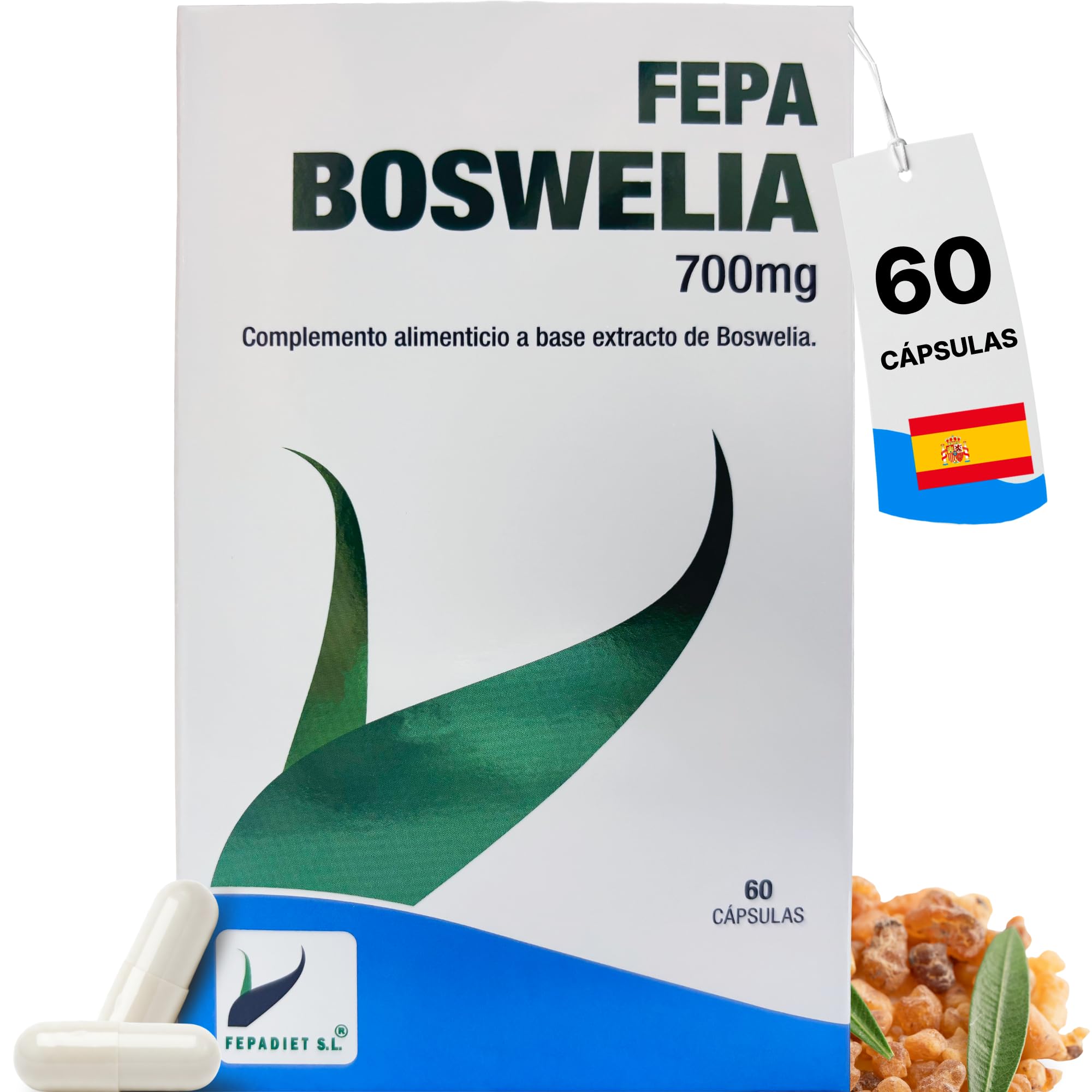 FEPA Boswelia – 60 Cápsulas – Cápsulas con Extracto Vegetal de Boswellia – Complemento Alimenticio Natural para Apoyo Articular, Flexibilidad y Comodidad en el Día a Día – Fepadiet
