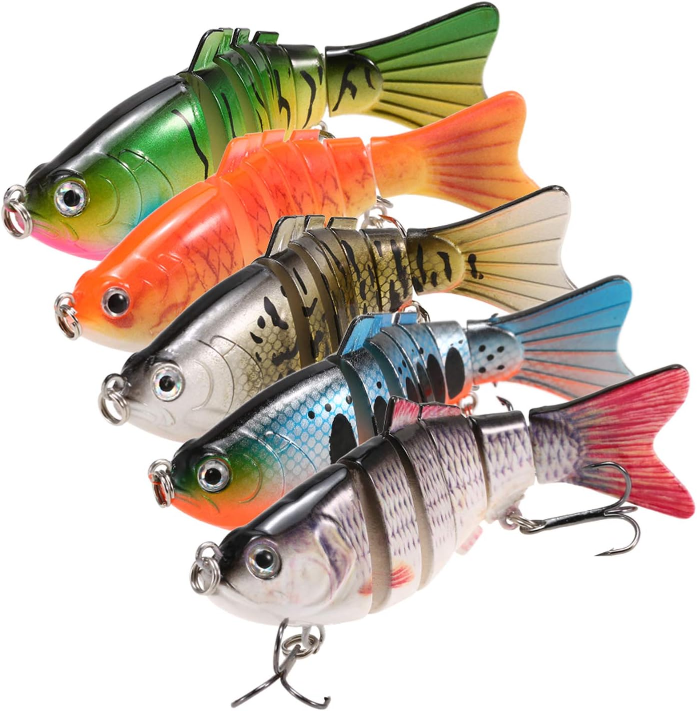 Fishing Lures Kit, Artificial Bait Fishing Lures Bass Lures Set, Slow Sinking Bionic Swimming Glidebaits for Freshwater Saltwater, 3d Eyes Lifelike Tackle Kits