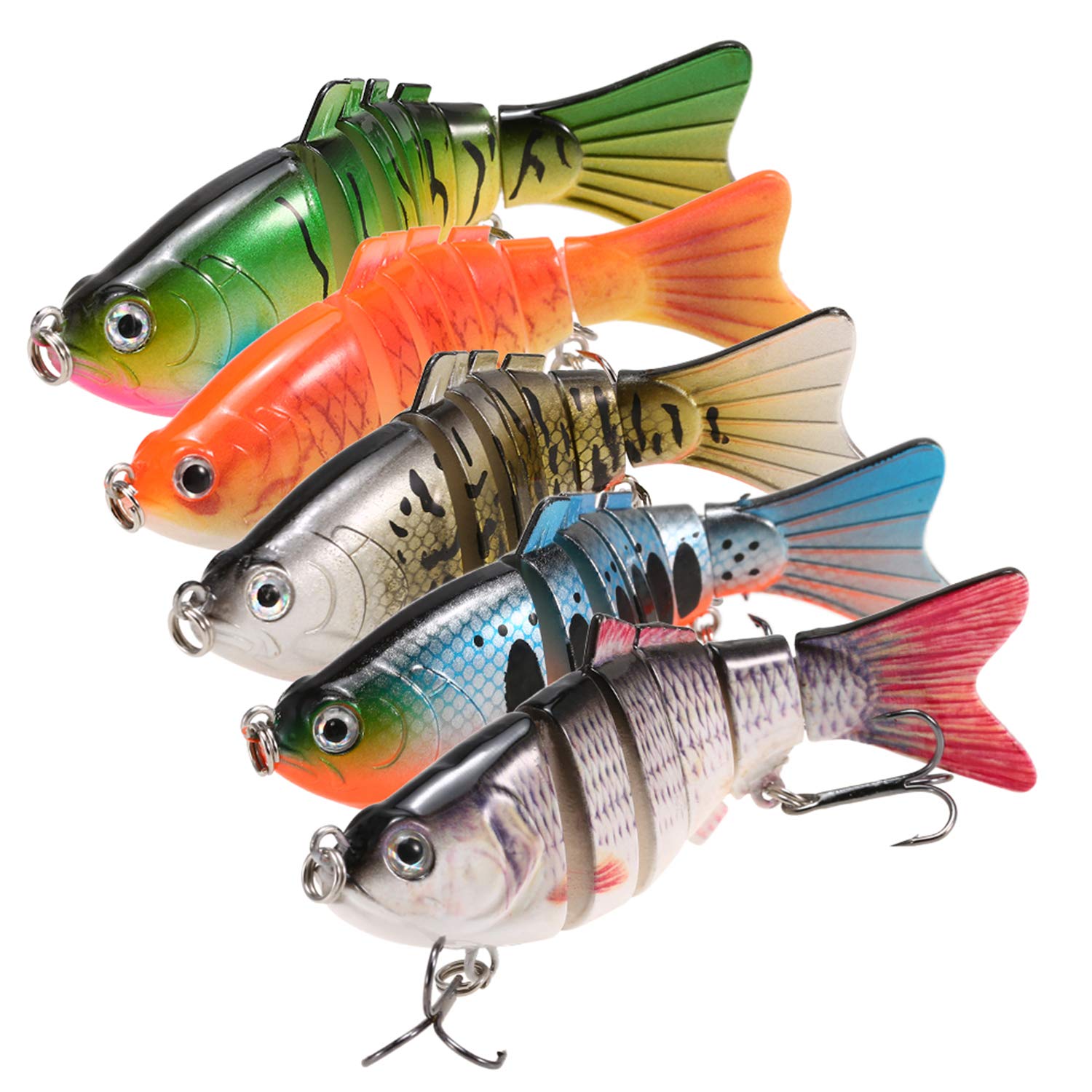 Fishing Lures Kit, Artificial Bait Fishing Lures Bass Lures Set, Slow Sinking Bionic Swimming Glidebaits for Freshwater Saltwater, 3d Eyes Lifelike Tackle Kits