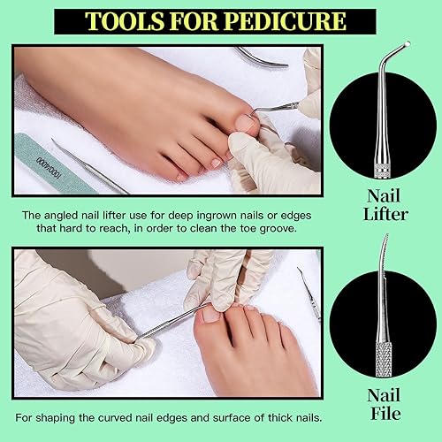 Miniatura 5 de FANDAMEI Herramientas de uñas, kit de cuidado de uñas, limas de uñas 100180, bloque de pulidor de uñas, pinzas para cutículas, empujador de