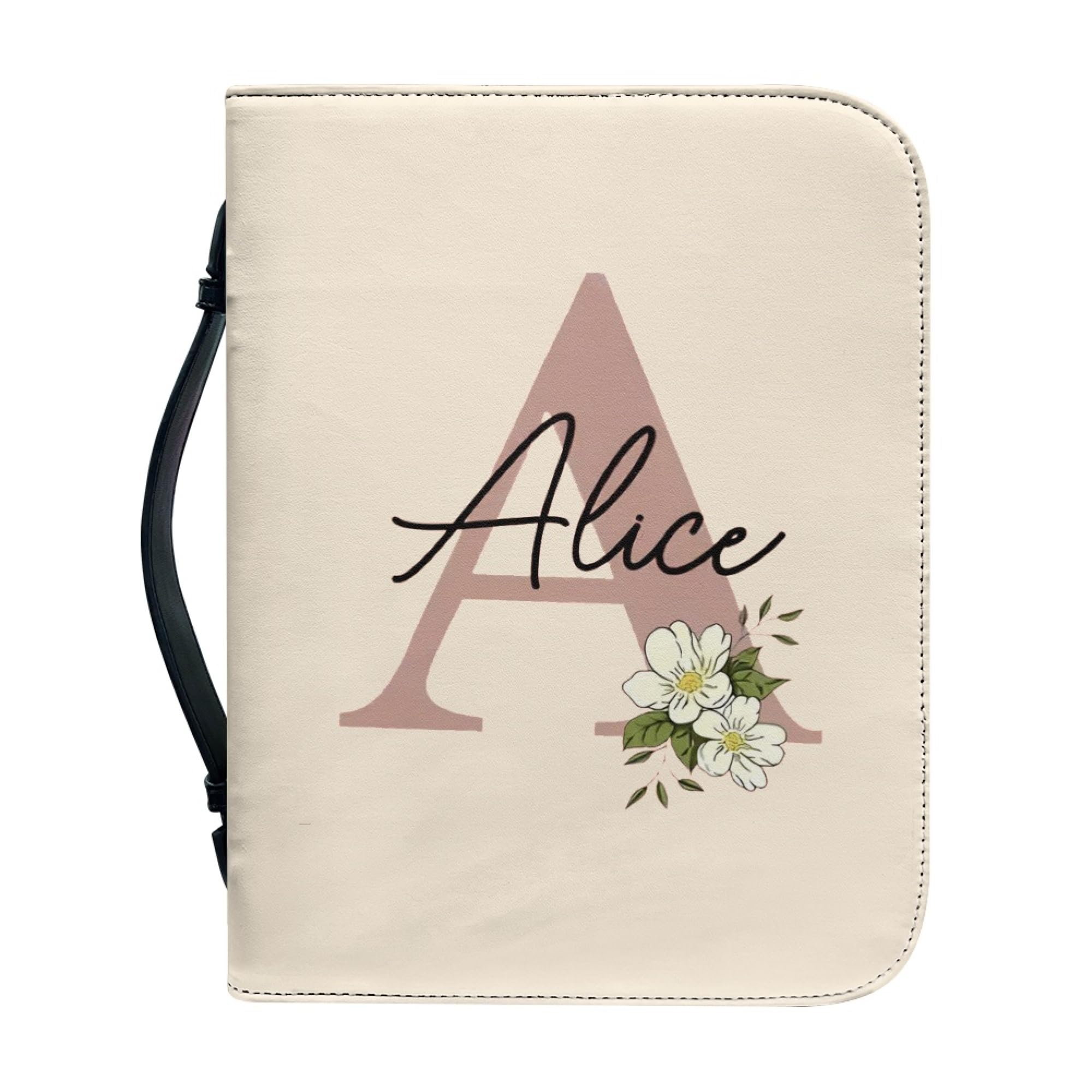 Personalized Bible Cover with Name, Custom Bible Cover Case for Women Girls, Large Capacity Scripture Bag with Handle