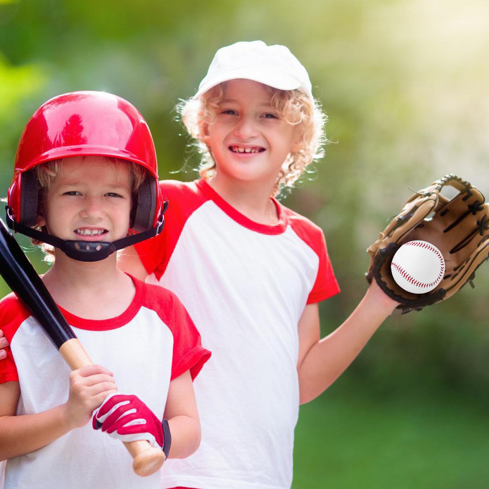 SPORWAY 6 Pezzi Palle da Baseball: 9" Pollici Fatti a Mano, Cucite a Mano, Morbide/Dure, per Allenamento Esercizio