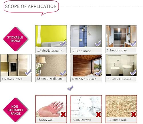 Miniatura 7 de 2 juegos de calcomanías de pared 3D con espejo de labios grandes, calcomanías de pared en forma de beso, murales de acrílico autoadhesivos para