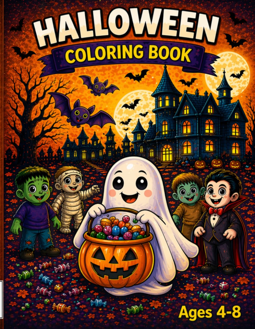 Halloween Coloring Book for Kids Ages 4-8