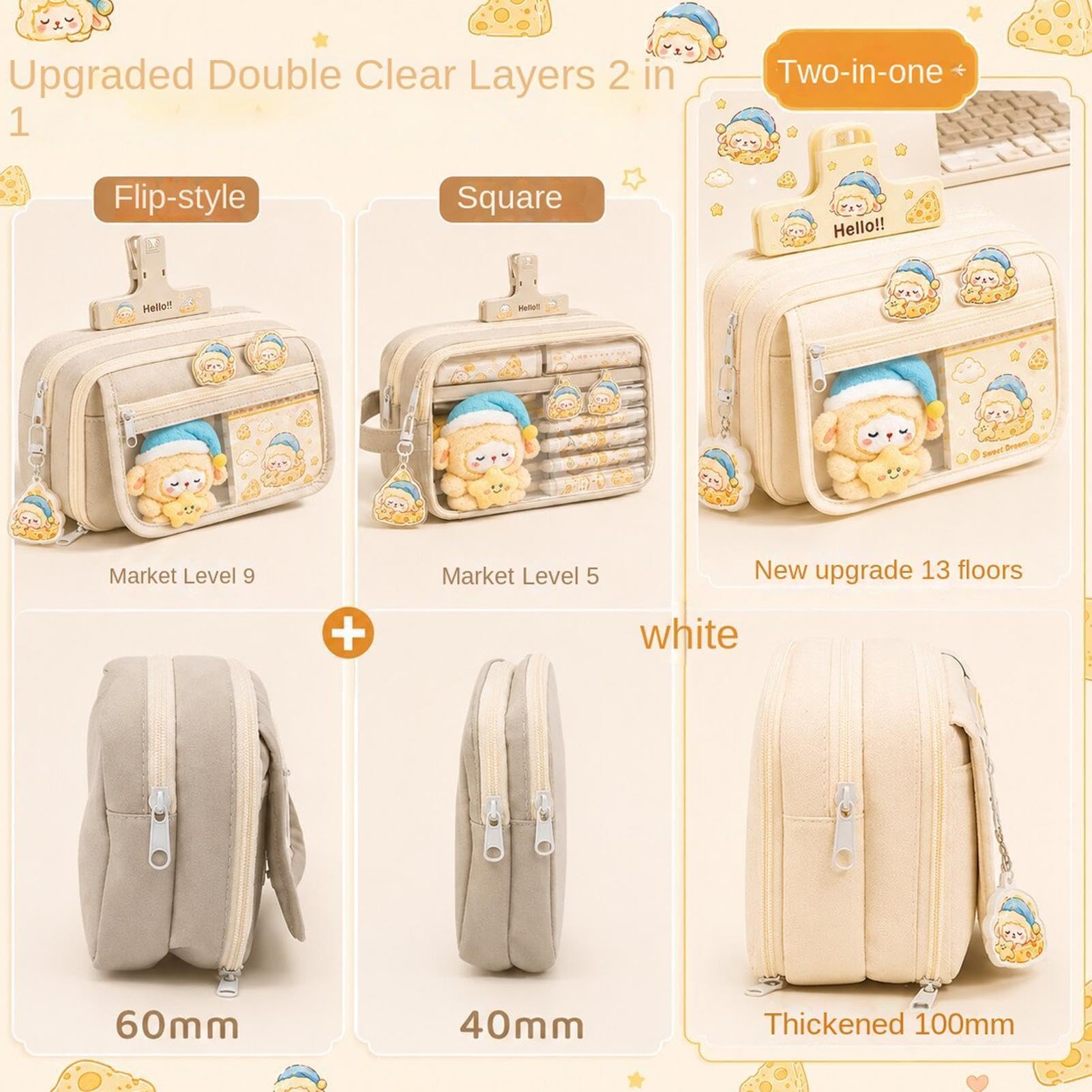 Jolies fournitures scolaires pour filles Kit de papeterie à thème mouton