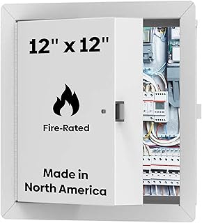 Best 12" x 12" Insulated Fire Rated Metal Access Door with Flange – 20-Gauge Galvanneal Steel Wall Access Panel, 2" Mineral Wool Insulation, White Powder-Coat Finish, LEED Compliant, BA-FRI