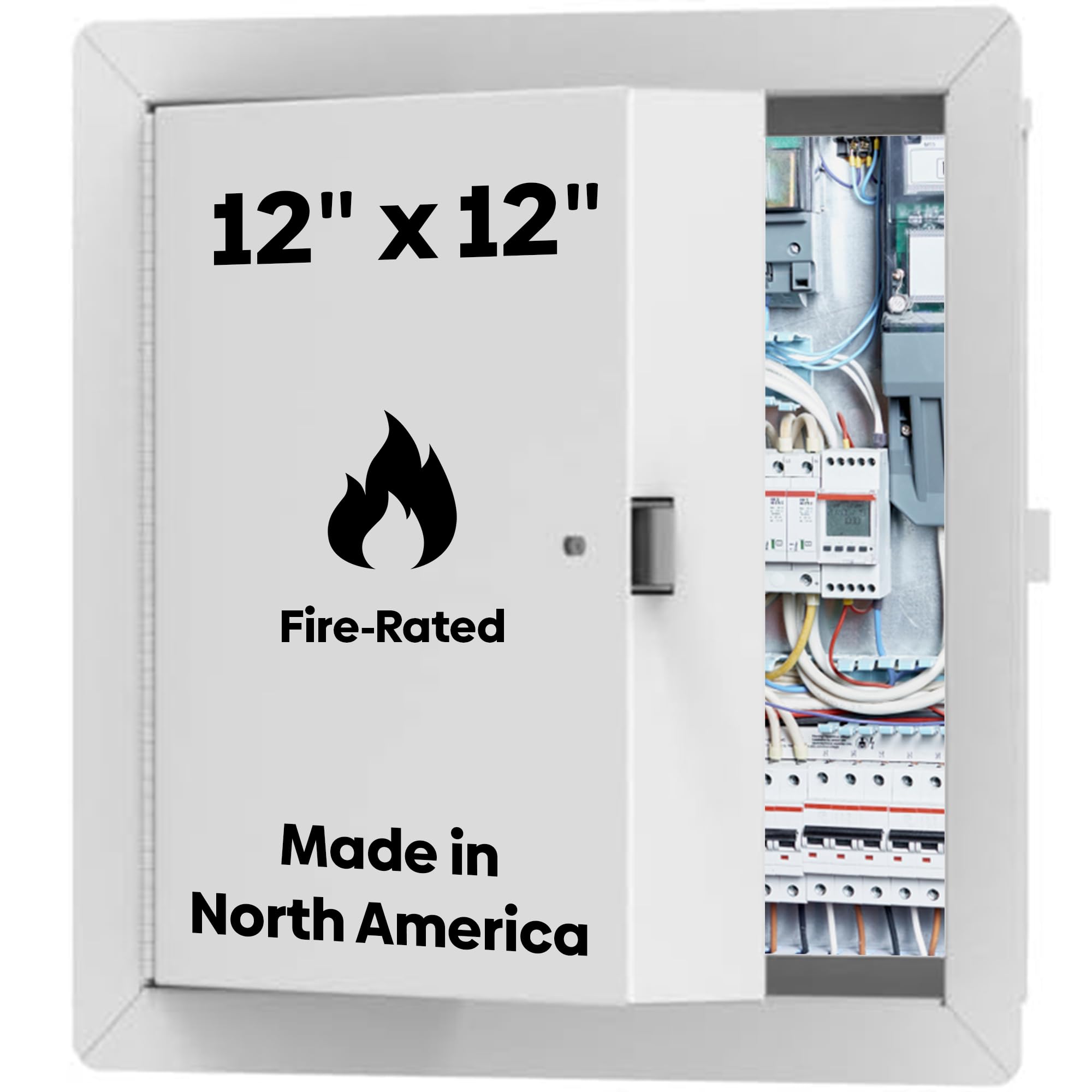 Best 12" x 12" Insulated Fire Rated Metal Access Panel - Insulated Wall Access Door with Flange, 3-Hour Rated, 20-Gauge Galvanneal Steel, LEED Compliant, BA-FRI