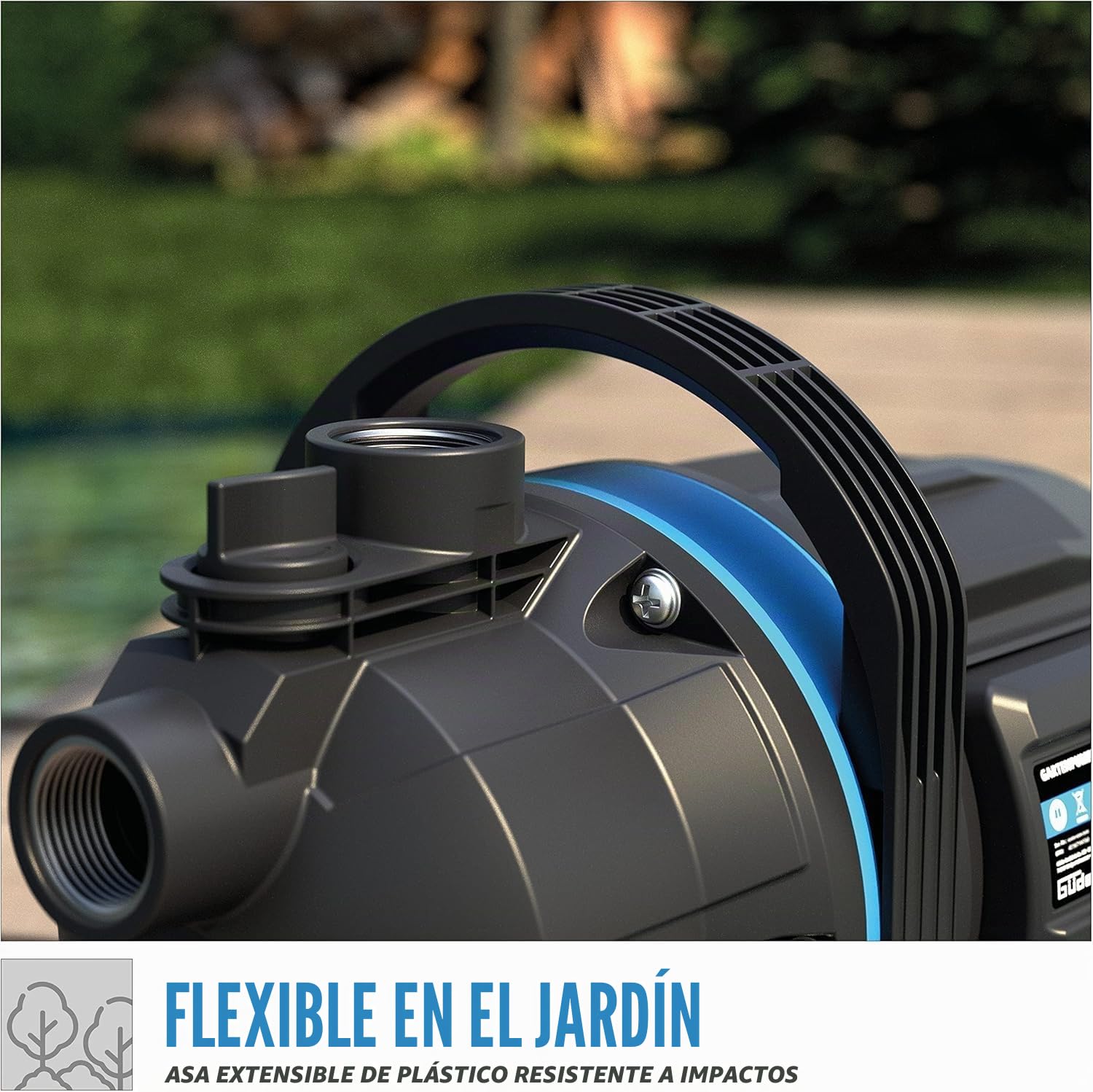 Güde Bomba de jardín GP 6035 (600 W, caudal máx. 3200 l/h, altura de aspiración hasta 7 m, rosca de conexión de 1" IG, bomba jet para riego de jardín)