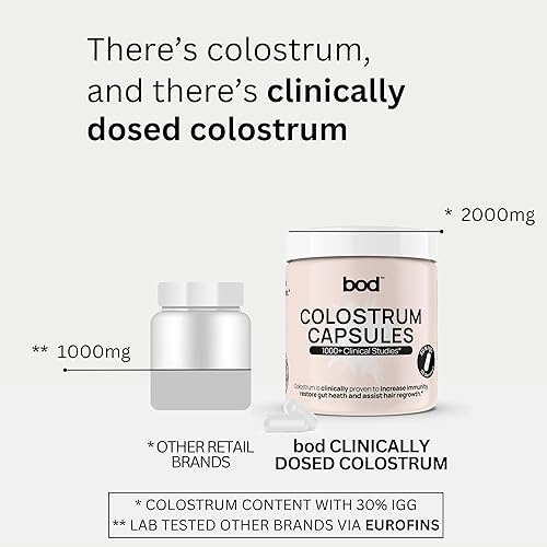 Miniatura 7 de BOD Pastillas de calostro, suplemento de calostro para apoyo inmunológico, salud intestinal, crecimiento del cabello, belleza, recuperación muscular