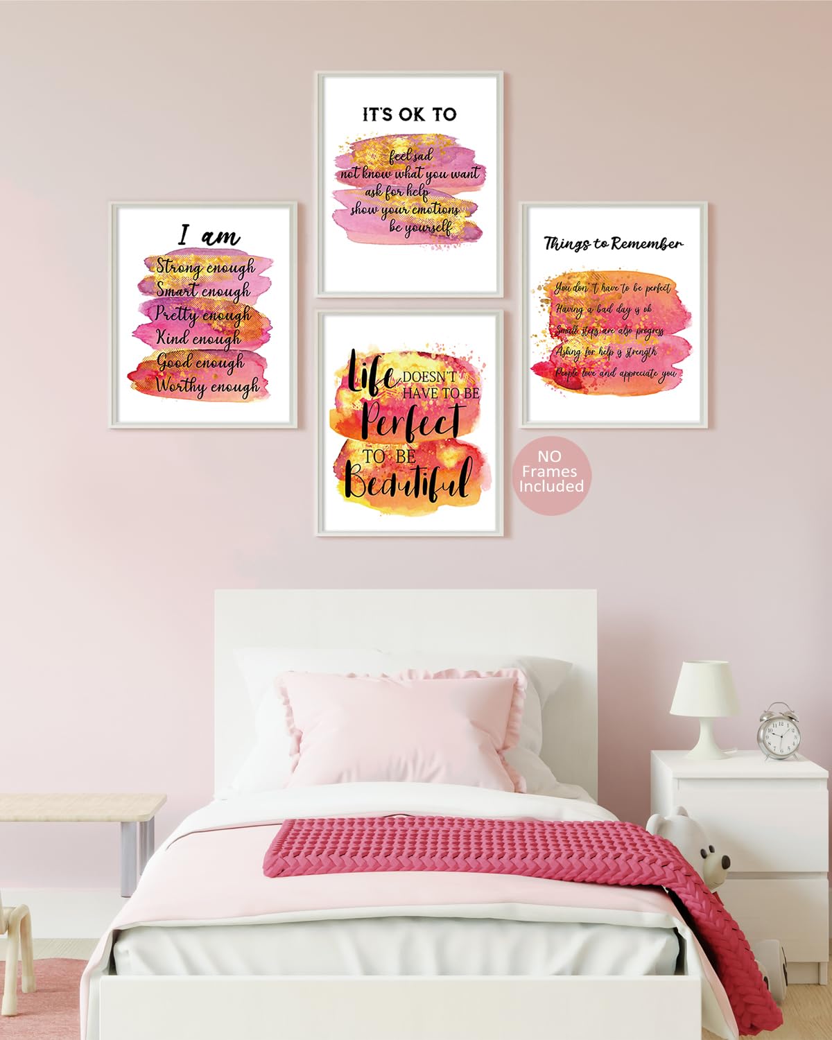 Cake Themed Wall Art - Pink Motivational Kitchen Decor For Bakers & Chefs, 8x10 Unframed Print