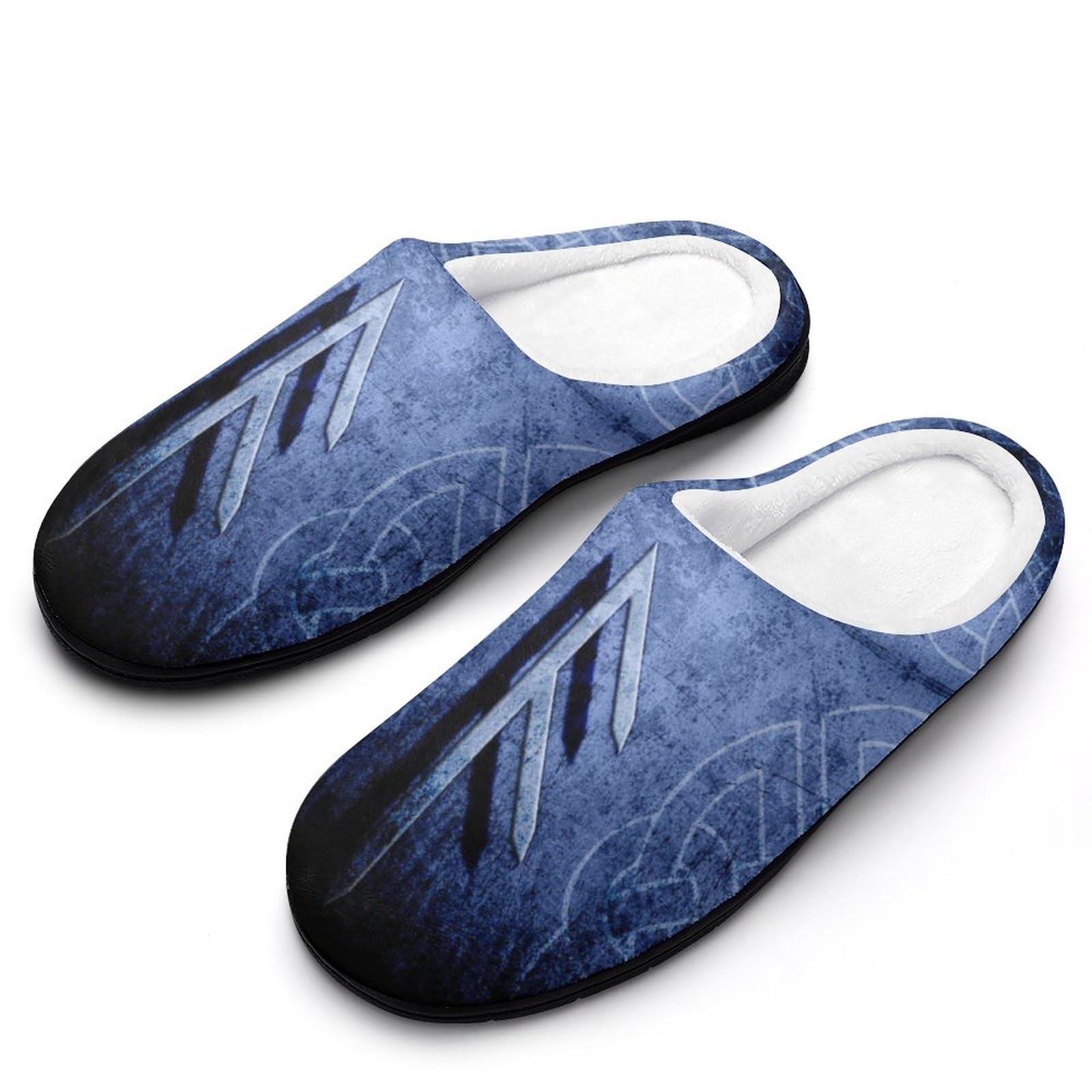 Viking Thor's Hammer Comfy Soft Slip-On Lightweight Warm Womens Mens Bedroom Cotton Slippers in Fall Winter (Color : A18, Size : 7-8 (40-41))