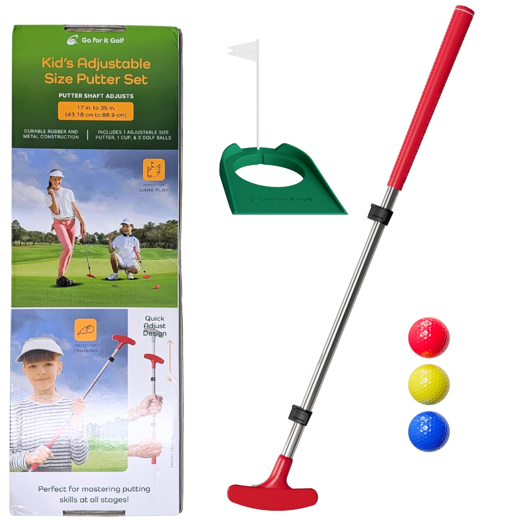 Kids Putter Adjustable Length Junior Golf Club for Boys Girls Ages 2-12