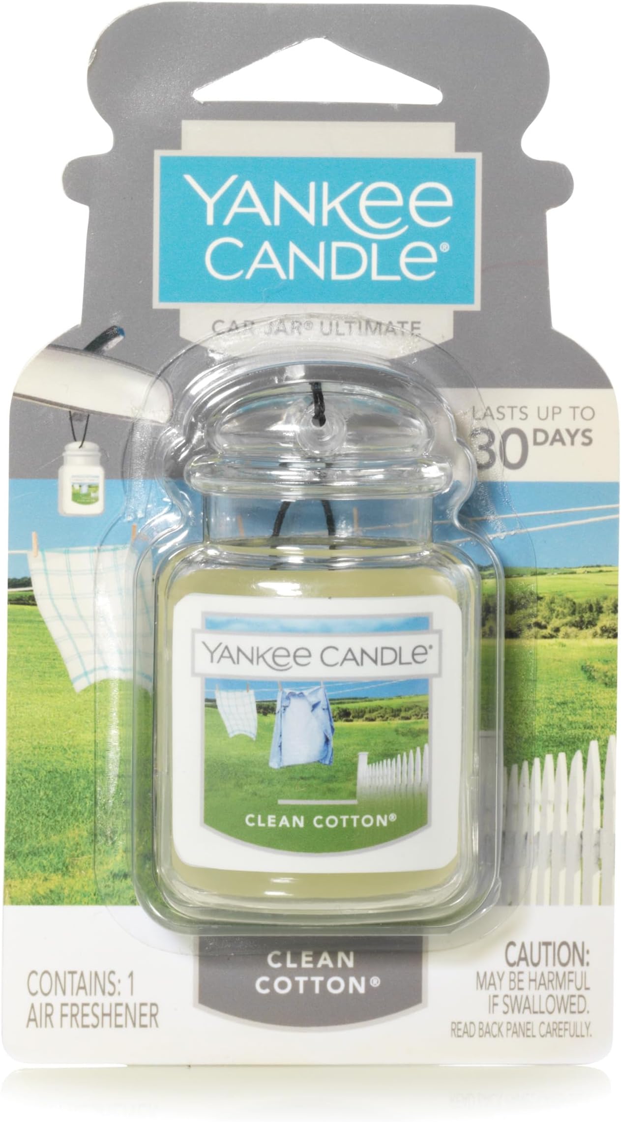 Car Jar Ultimate Scented Air Freshener | Clean Cotton | Lasts up to 4 Weeks