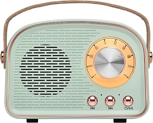Vista 11 de Altavoz Bluetooth retro, altavoz inalámbrico vintage, altavoces Bluetooth portátiles inalámbricos para exteriores, compatible con emparejamiento
