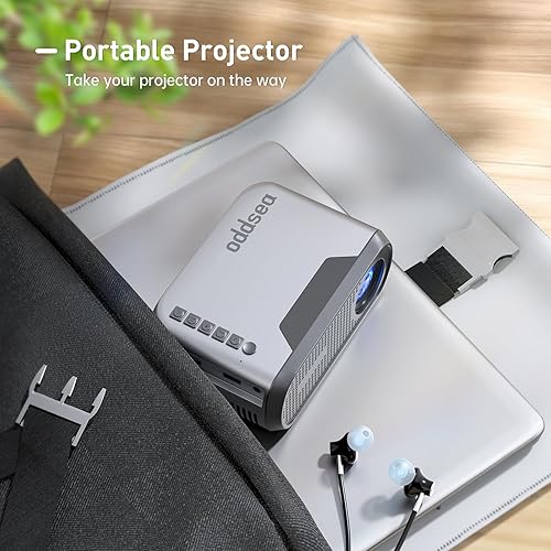Miniatura 6 de Oddsea Mini proyector con WiFi, proyector portátil para cine en casa, proyector de película compatible con 1080P para uso al aire libre, compatible