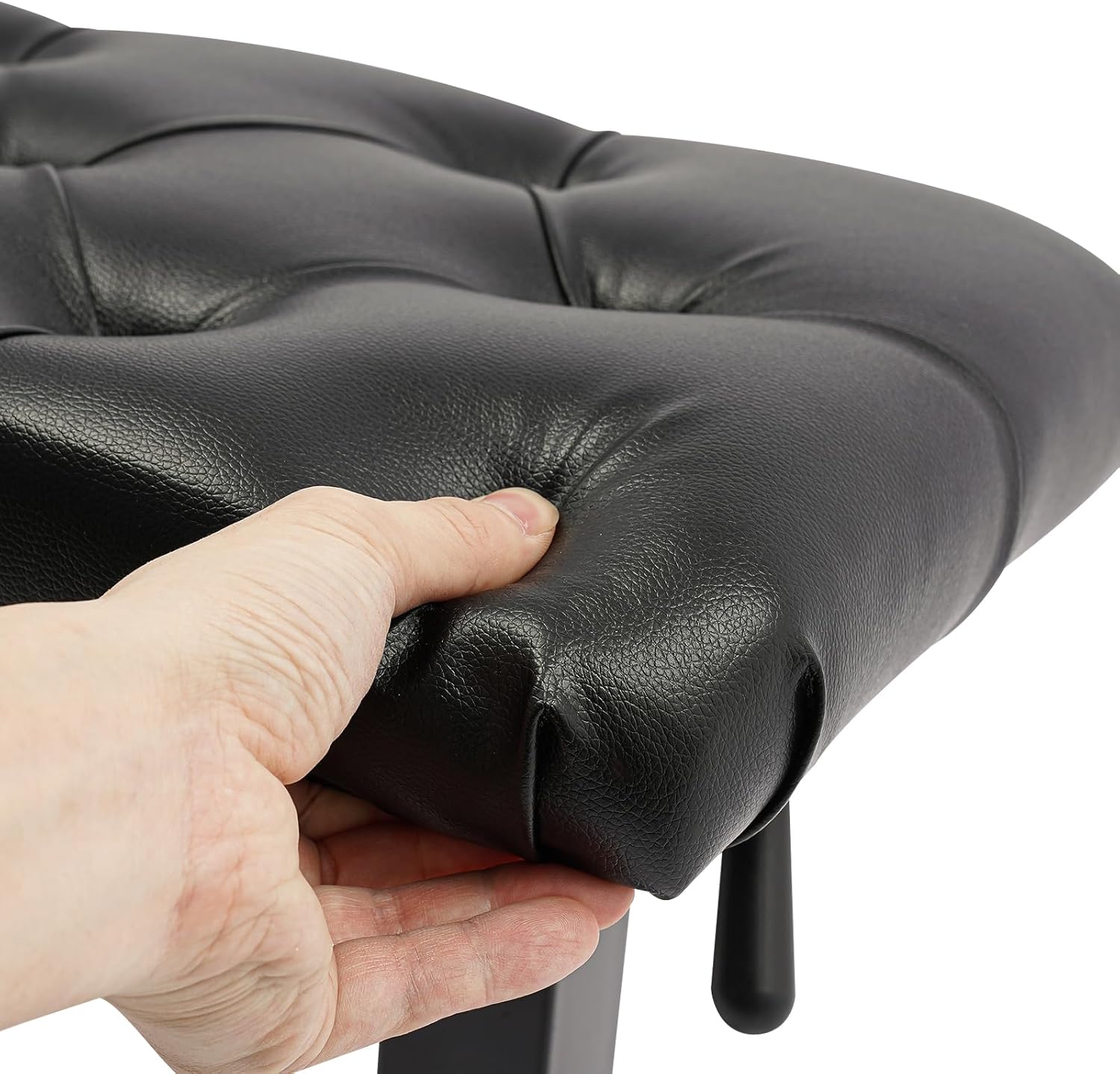 Height Adjustable Piano Bench Hydraulic Lifting Keyboard Stools with P U Modern Leather Heavy Duty Piano Stool Sponge Lining Music Bench Seat for Bedrooms Living Rooms Entryways