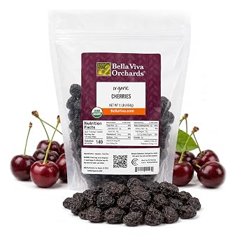 Bella Viva Organic Dried Cherries Unsweetened, 1 lb California Upcycled