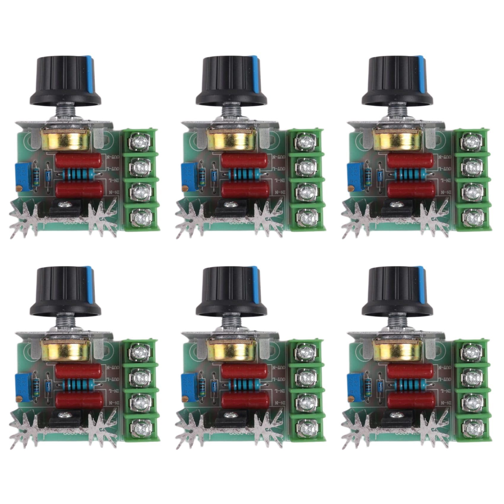Jnchdghwa As Shown 6X Regulator Of Voltage Controller Speed Dimmer Scr 2000W Ac 220V