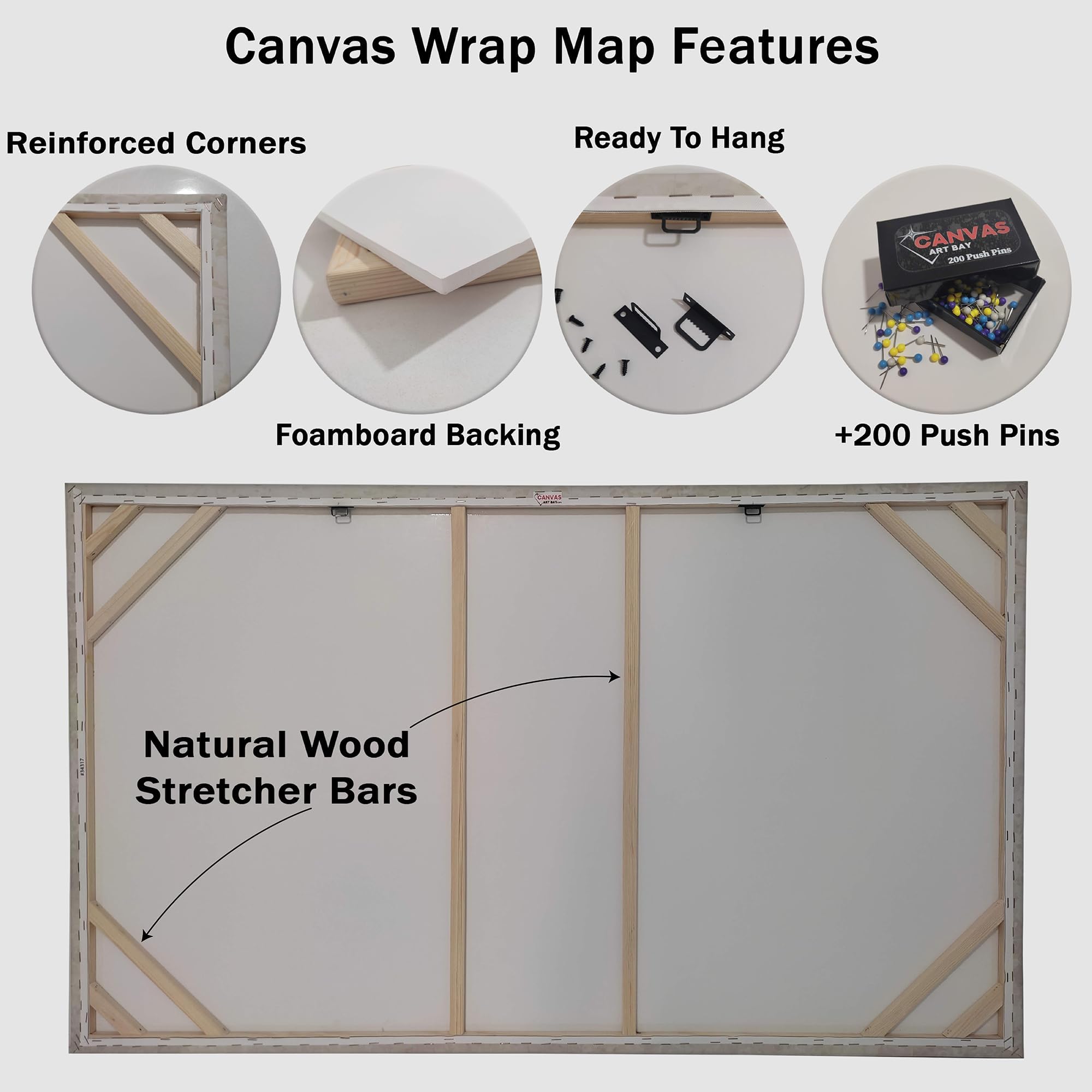 Atlas Push Pin mapa świata - spersonalizowana mapa świata płótno - płótno sztuka zatoka mapa podróży z pinami - szczegółowa mapa świata Corkboard - kolorowa mapa świata tablica przypinana