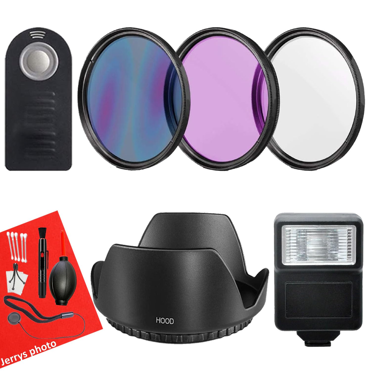 67mm Accessory Bundle for Canon EOS RP + Filters + Slave Flash + Remote Control + Cleaning Kit + Tulip Hood + Cap Keeper (10pc Bundle)