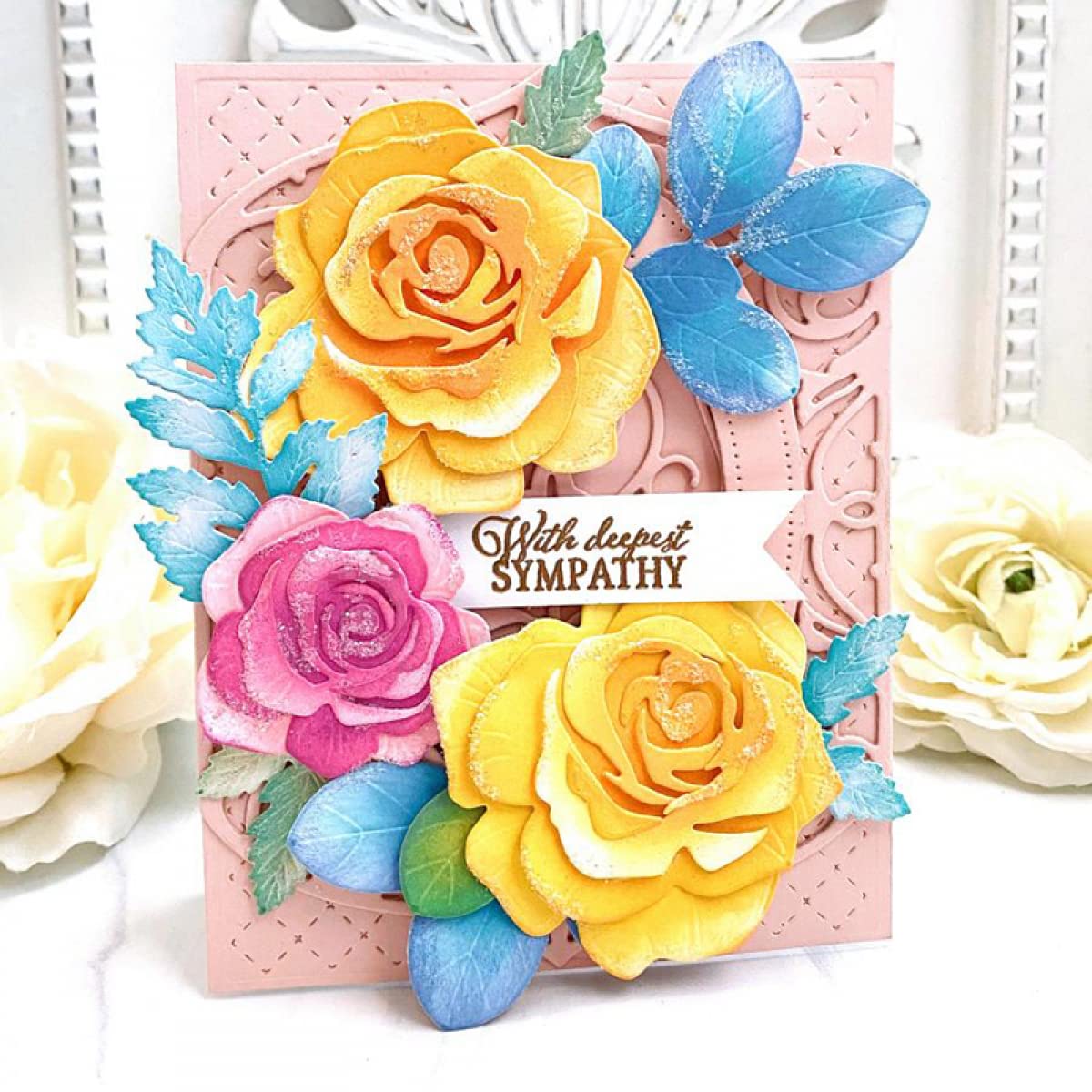 Matrice De Découpe Métal Forme Rose - Pour Scrapbooking, Cartes De Vœux, Projets Créatifs - Environ 5.2x7.8 Cm