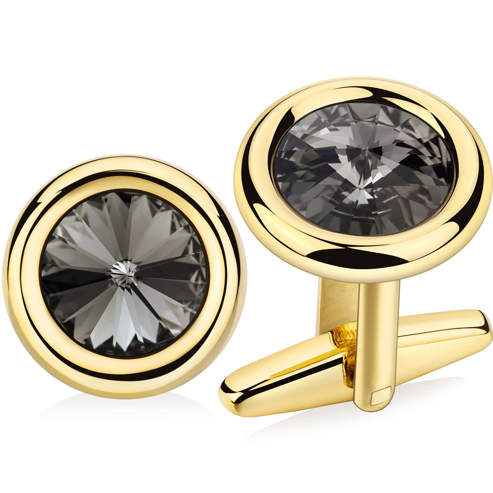 HAWSON Cufflinks for Men with Swarovski Crystal Cuff Links for Formal Business Wedding Shirts in Gift Box