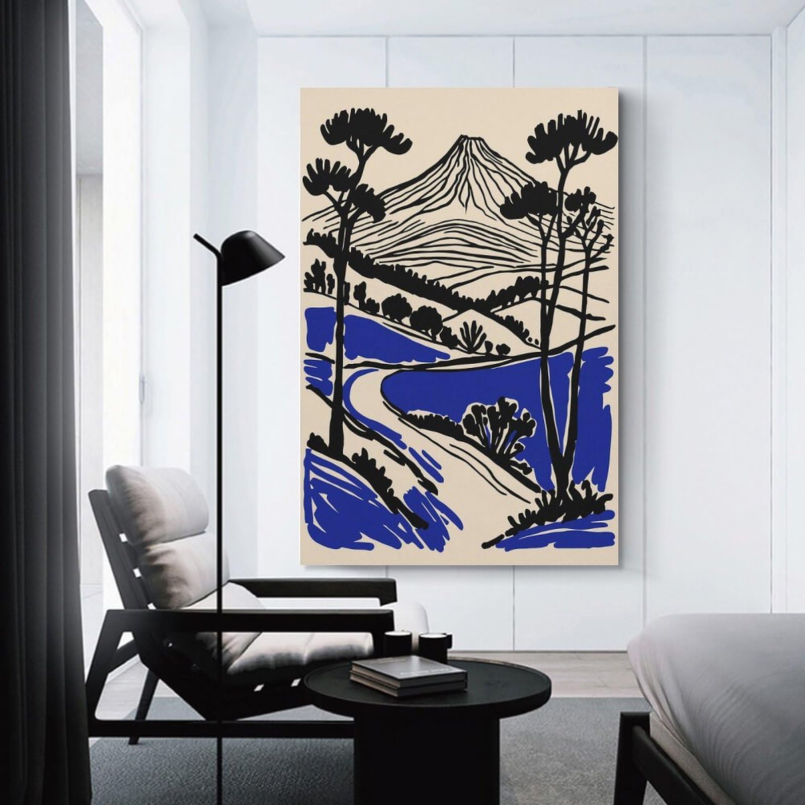 Junmoney Room Decor Wall Art Minimalist Landscape with Mountain And Trees, 20x30inch(50x75cm), for Gallery Wall Decor And Room Displays, An Easy Match for Collected Prints