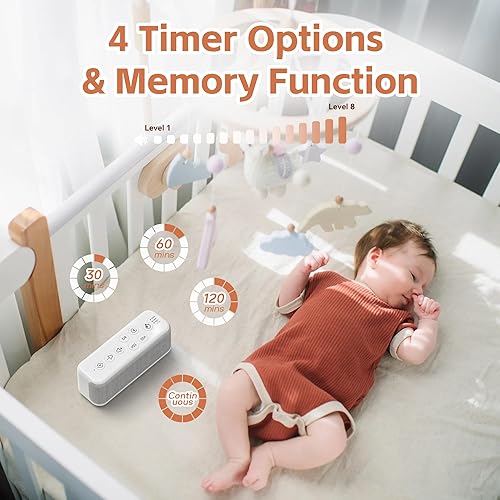 Miniatura 5 de Máquina de sonido de ruido blanco con batería recargable de 3000 mAh, máquina de sonido de sueño Bluetooth con 15 sonidos relajantes, temporizador