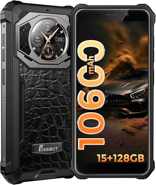 FOSSiBOT F101 Pro zewnętrzny telefon komórkowy bez umowy, podwójny ekran 15 GB (8+7) + 128 GB/1TB, akumulator 10600 mAh, ekran HD + ekran 5,45", aparat 24 MP, Android 13, smartfon outdoorowy IP68/69K,