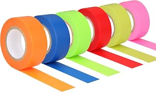 6 Pack Flagging Tape High Visual Non-Adhesive Plastic Survey Ribbon PVC Marking Ribbon for Tree Marking, Trail Marking,Boundaries and Hazardous Areas,Workplace Use(1 in x 100Ft / Roll)
